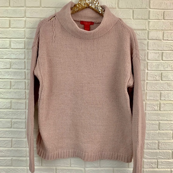 Catherine Malandrino Sweaters - Catherine Malandrino chenille turtleneck blush